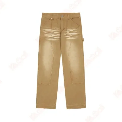 mens casual khaki loose plain pants